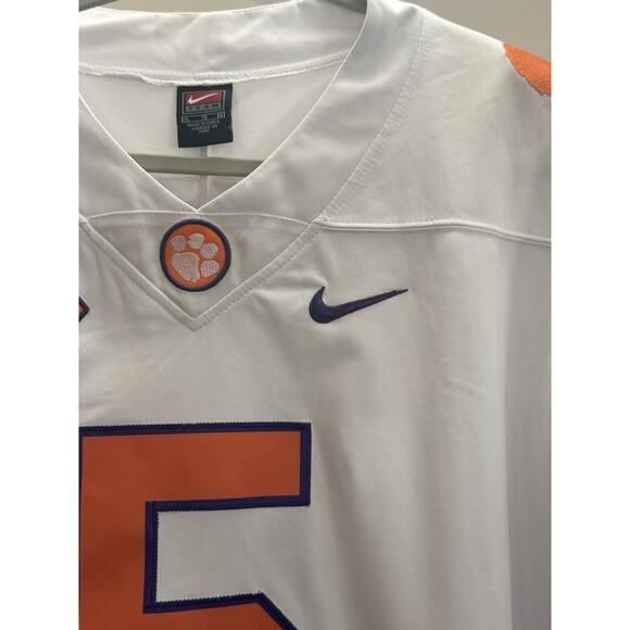 Nike Team Clemson Tigers #5 Uiagalelei Jersey XL White ACC Patch Fair Condition - Picture 13 of 15